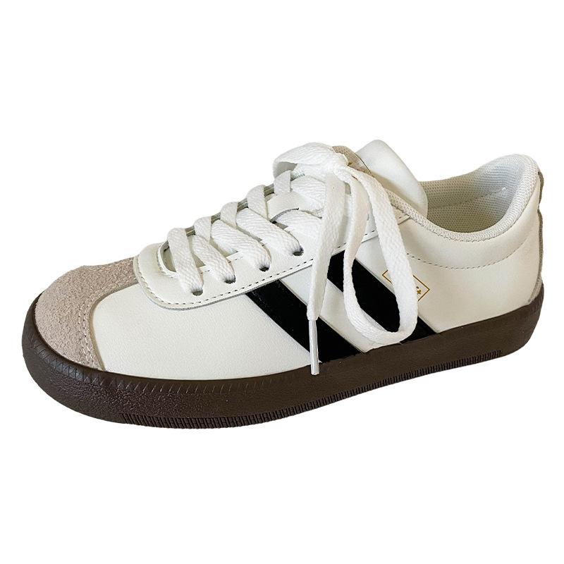 B-9356 bar design/retro German training shoes women's shoes 2024 autumn new flat bottom lightweight board shoes white shoes