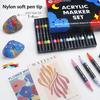 Dual Tip Acrylic Marker Brusht Soft&Round Tip Paint Markers Fade Resistant Durable Acrylic Pen for Canvas Glass Wood