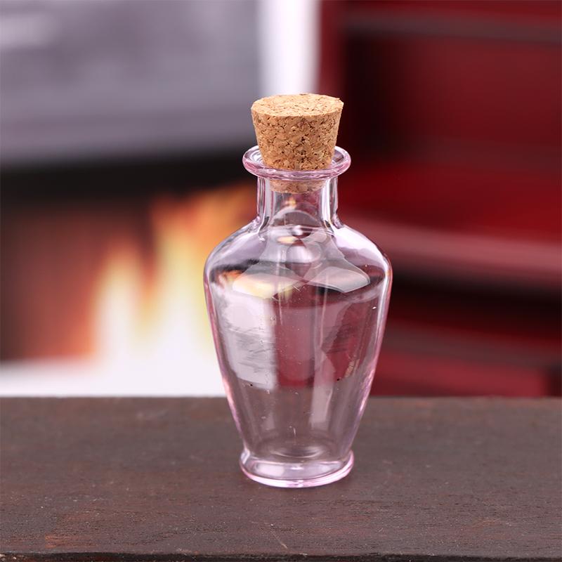 1:12 Dollhouse Miniature Glass Vase Flower Storage Jar Wine Bottle Wishing Bottle With Corked Doll House Home Decor Accessories