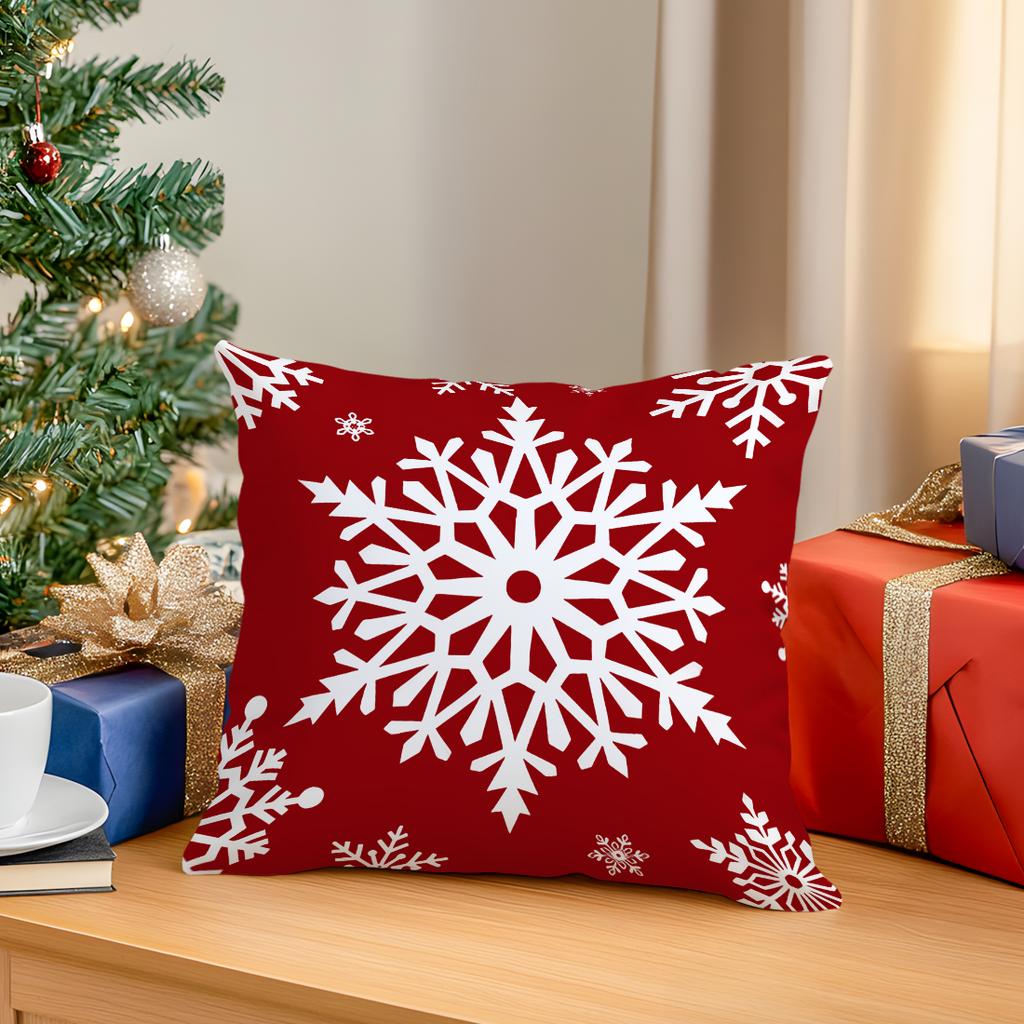 Christmas Snowflakescushions Pillowcase Polyester Cushion Cover Throw Pillow Sofa Decoration Pillowcover Home Decor