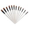 12 Stück Pinselset Perlmuttweiß Stiel Zweifarbiges Nylon Aquarellfarbe Ölfarbe Pinsel Geschenk