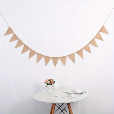 3M 13 Flags Vintage Jute Triangle Flag Banner Wedding Party Photography Props Celebration Party Decorat