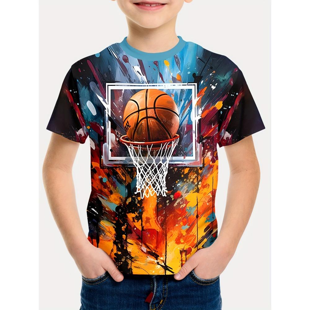 

Мультяшна футболка з динозаврами для хлопчика, літня футболка для дівчинки, дитячі топи з 3D-принтом, модна футболка з круглим вирізом, дитячий одяг 110cm