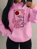Harajuku Japanese Sunset Cherry Blossom Print Hoodie Women's Autumn Pocket Loose Clothing Casual Pullover Y2K Hoodie Women Top