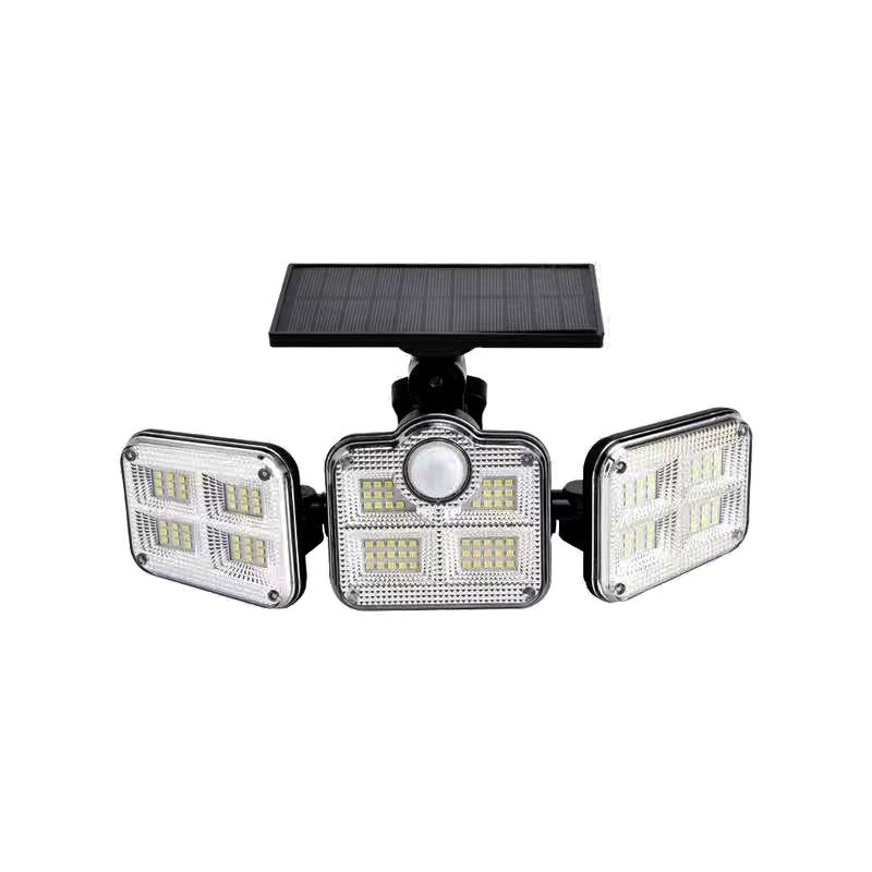 Solar Powered 171COB Three-Head Motion Sensor Outdoor Light