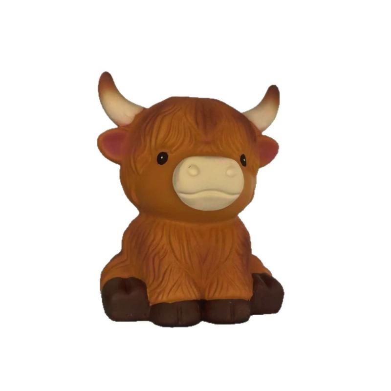 Cattle Highland Table Lamp Resin Night Light Bedside Desk Home Decor Whimsical Rustic Cozy For Animal Lovers Kids Holidays Gift