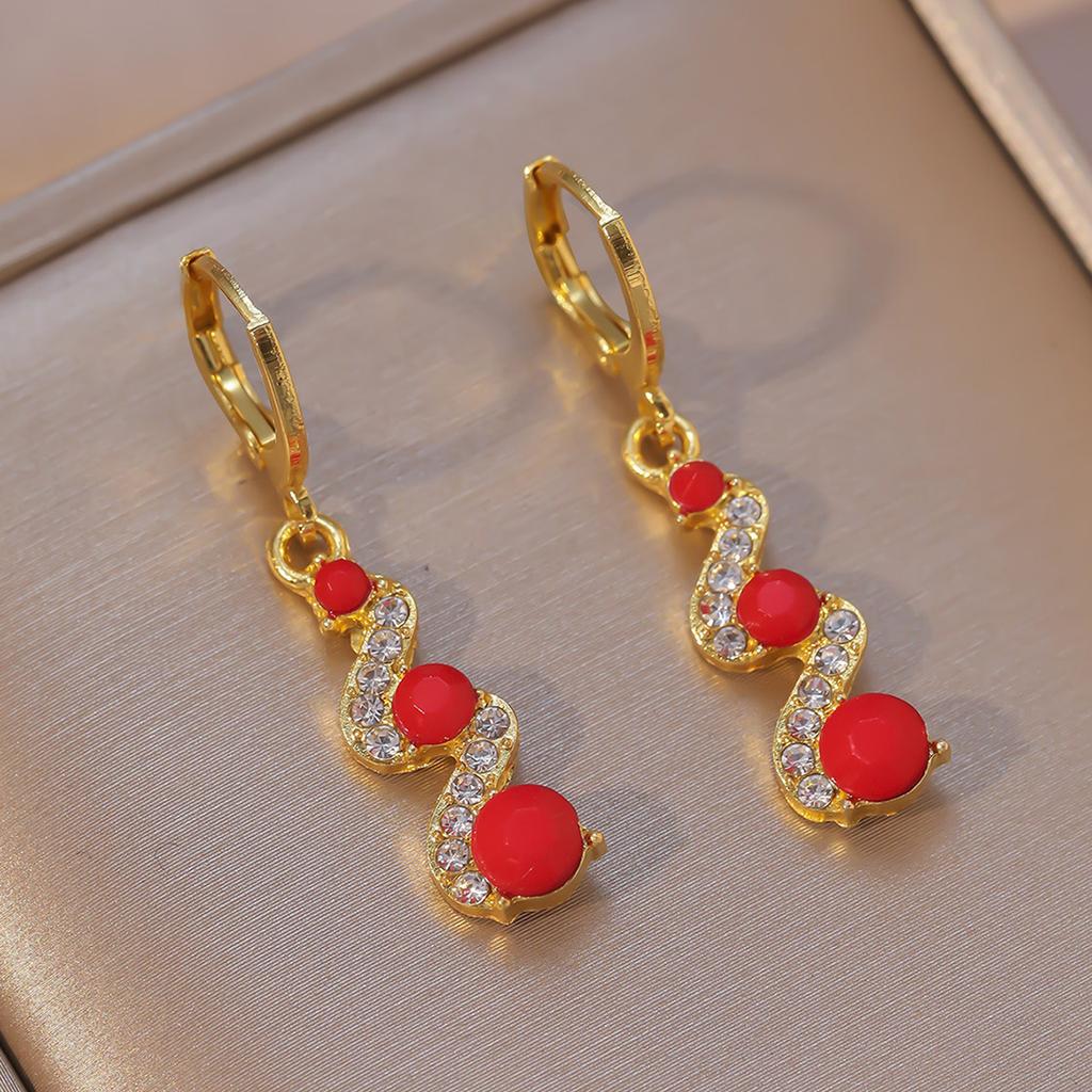 BlingBay Women's Dangle Earrings Long Red Classic Tassel Dangle Earrings Girls Party Birthday Jewelry Gift