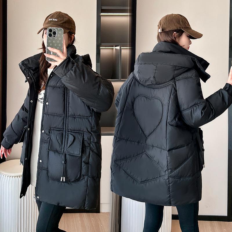 Winter Cotton Clothes Women's 2025 New Age-reducing Loose Fashion Mid-length Shiny Cotton Jacket