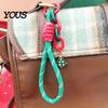 Braided Rope Lanyard Christmas Wristlet Keychain, Keychain with Santa Snowman Xmas Decorative Reindeer Charm, for Backpacks Hangbags Festive