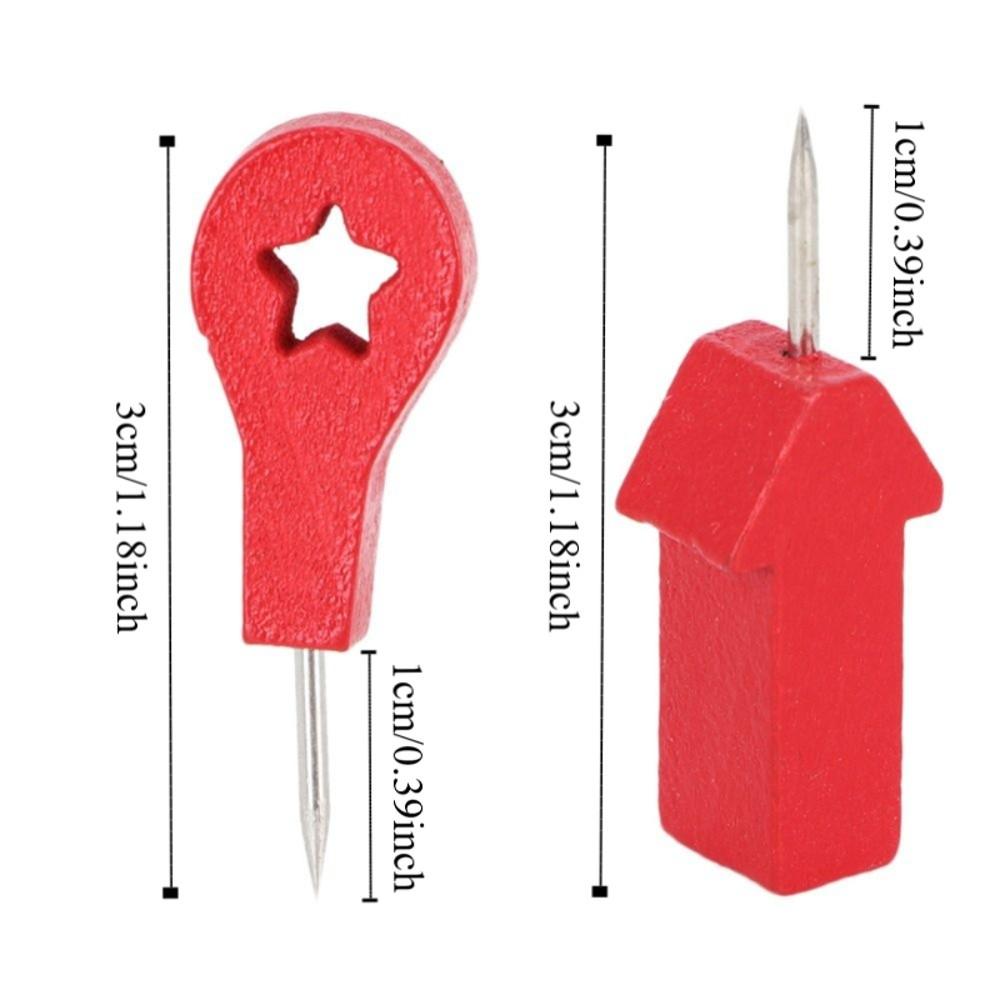 40Pcs/ 25Pcs Thumbtack Red Star/Red Arrow Shape Photo Fixing Nail Push Pins  Bulletin Board