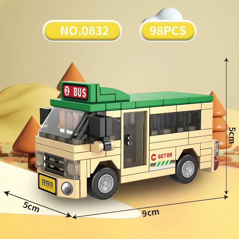 Funny car building blocks toys, sliding cars, city themed simulation vehicles, exquisite interior decorations, gifts for child