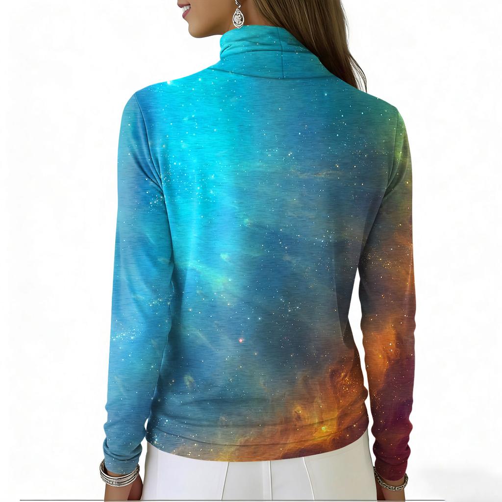 Dam Casual Och Moderiktig Rundhals Långärmad Tryckt Topp Tröja