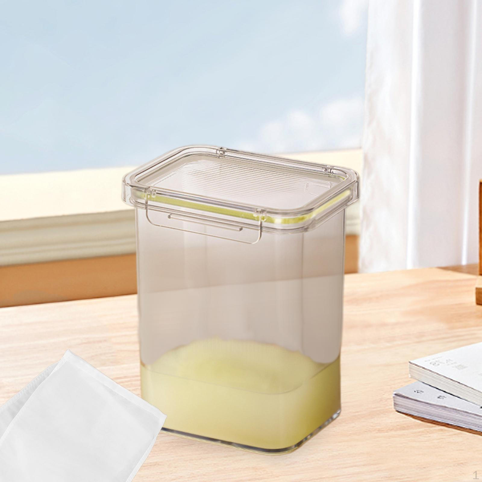 

Греческое сито для йогурта Контейнер для молока с орехами и крышкой Мелкоячеистая сумка Дуршлаг для соевых бобов жёлтый