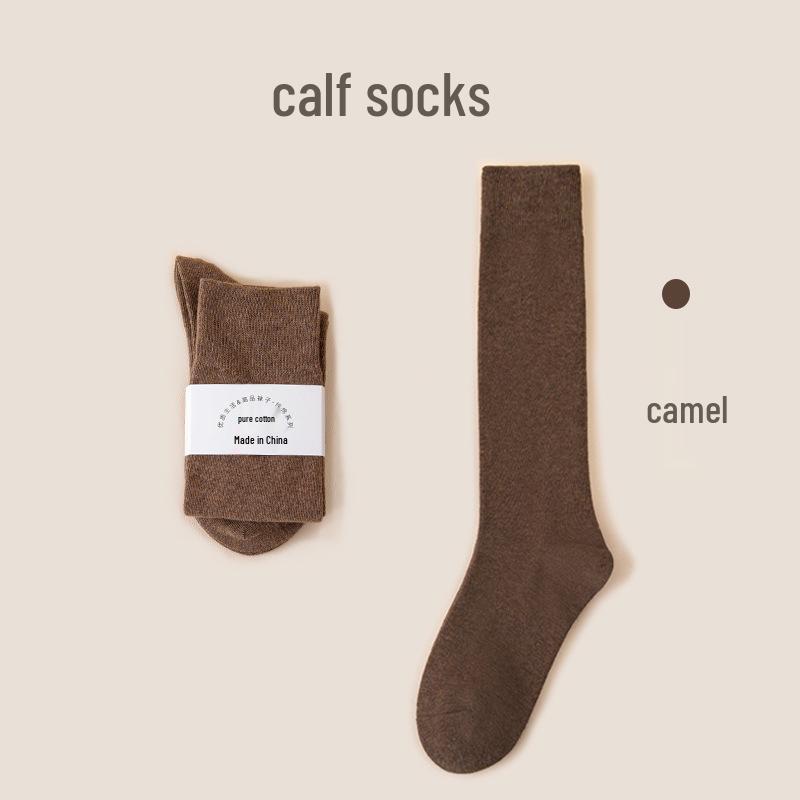 Women's Premium Cotton Mid-Calf & Thigh-High Socks: Versatile for All Seasons, Black