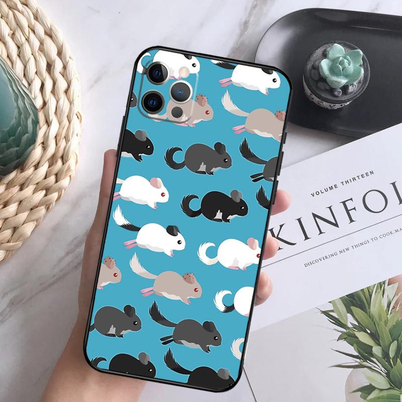 Cute Cartoon Chinchilla Phone Case For iPhone 15 14 13 12 11 16 Pro Max Plus Mini 7 8 X XS Max XR Back Cover Shell
