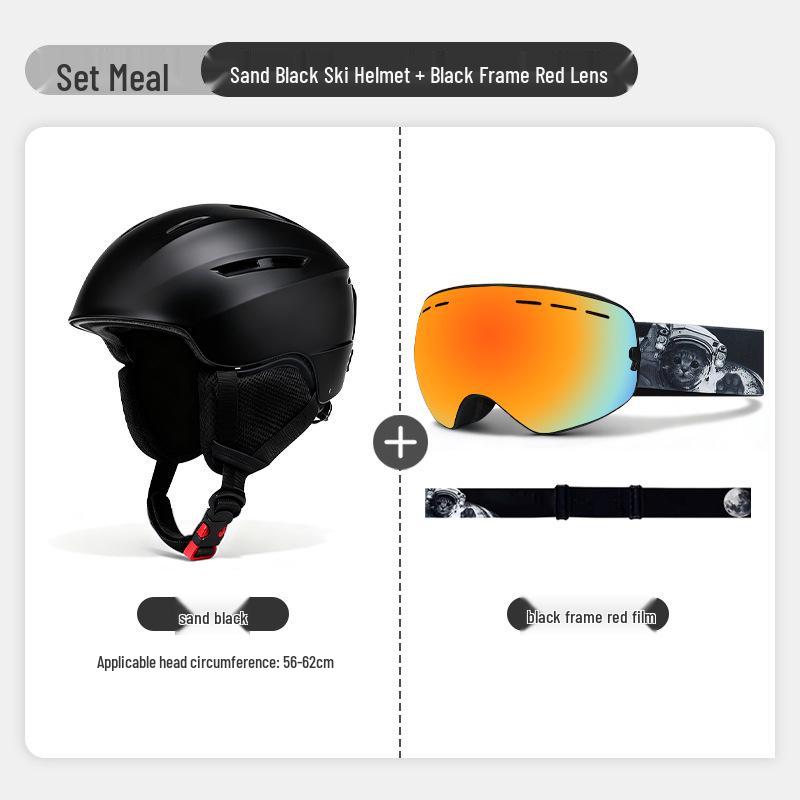 Set Casco da Sci per Adulti con Occhiali Integrati - Vestibilità Universale per Sport all'Aperto