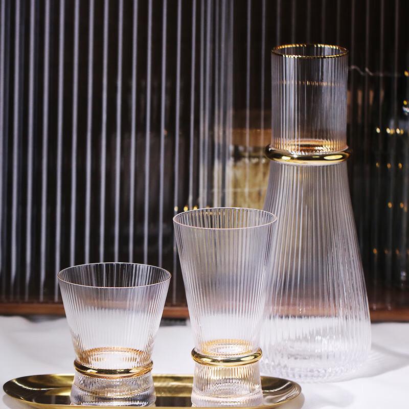 Shangqi Gold Ribbed Champagne & Cocktail Glass Set