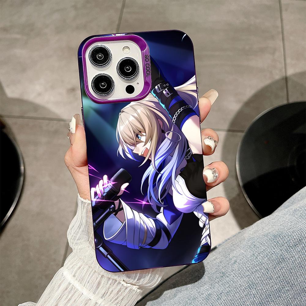 HSR Serval Purple Translucent Mobile Phone Case for iPhone 17 16 15 14 13 12 11 X XR XS Air Pro Max Plus Colorful Cover