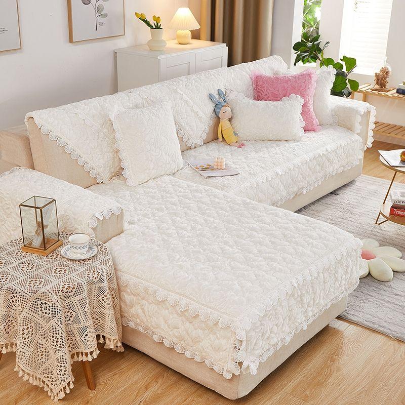 

Подушка для дивана из массива дерева, короткий плюш, зимняя утолщенная нескользящая, для гостиной, тканевая, ручной работы, подушка для дивана, зимнее фиолетовое кожаное полотенце для спинки White 70*70