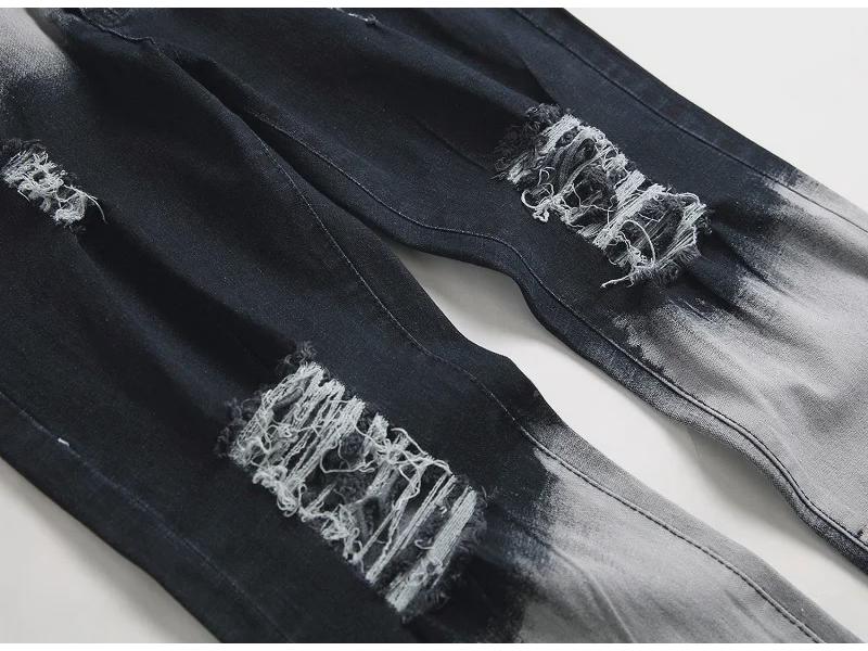 2019 Men's Trendy Stretch Ripped Jeans - Large Size Spring Denim Trousers