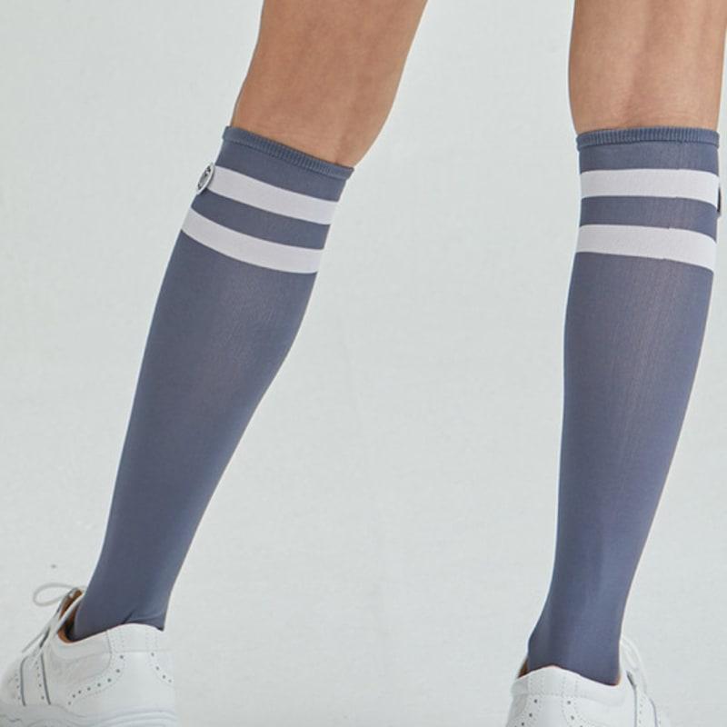DOYOUKNOWMC 25SS Golf Stripe UV Protection Functional Gray Knee Socks