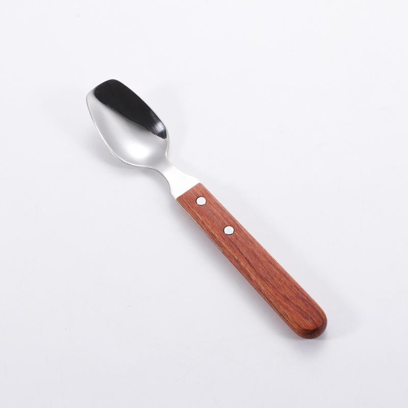 304 stainless steel wooden handle tableware, knives, forks and spoons, western food tableware set, wooden heat insulation handle housewarming gift