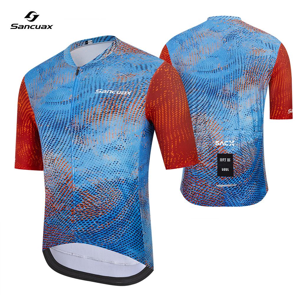 

2026 Summer Breathable Cycling Suit Set Sancuax Men Short Sleeves Ropa Ciclismo Hombre Summer Cycling Clothing Triathlon Bib Shorts Suit Bike Uniform S