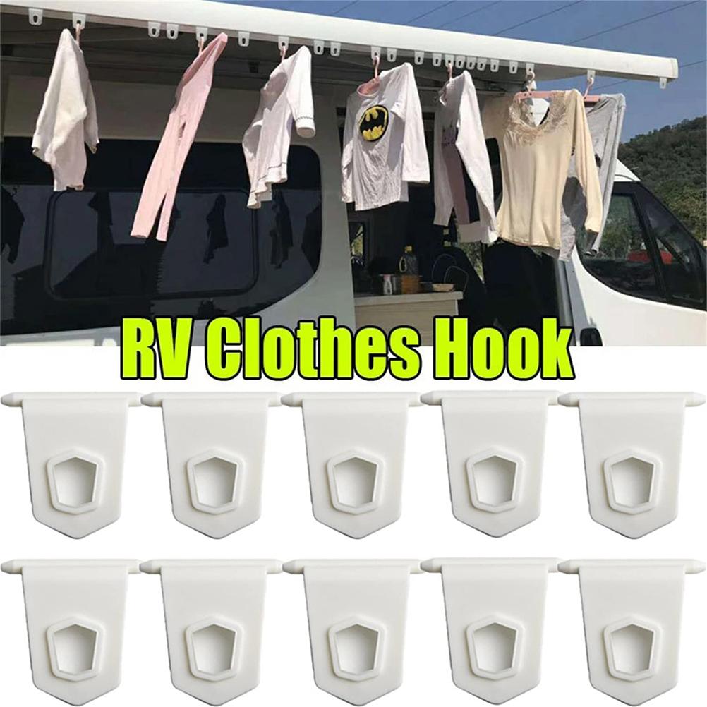 10pcs Outdoor RV Awning Hangers RV Awning Hooks S Shaped Hook Kit Camping Motorhome Tent Rail Hooks Campervan
