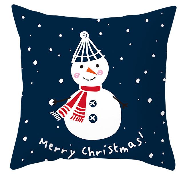 New Blue Snowflake Pillow Cover Winter Christmas Snowman Cushion Cover