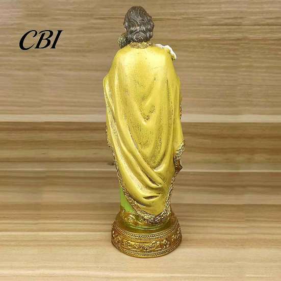 Religious Resin Ornaments Joseph And Child Jesus Figurine, Christian Ornament, Spiritual Home Decoration Collectable Catholic Saint Statue,