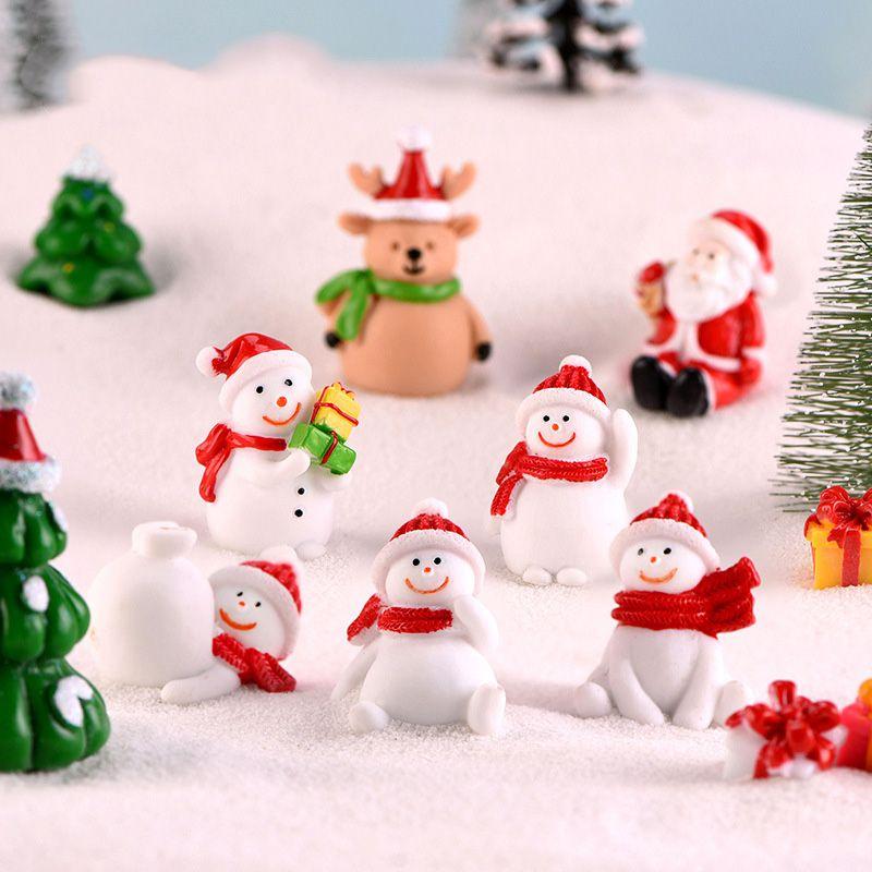 Charming Christmas Tree Santa Claus Snowman Ornaments Delightful Miniature Garden Decor For All Occasions