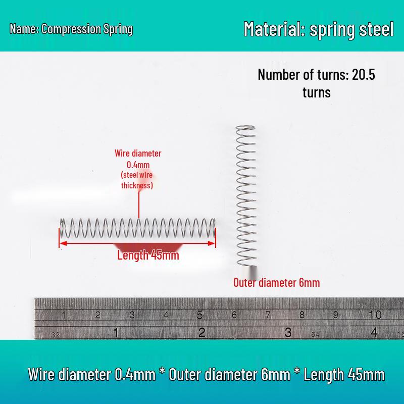 Small Mechanical Compression Spring: 0.4mm Wire, 2-8mm Outer Diameter