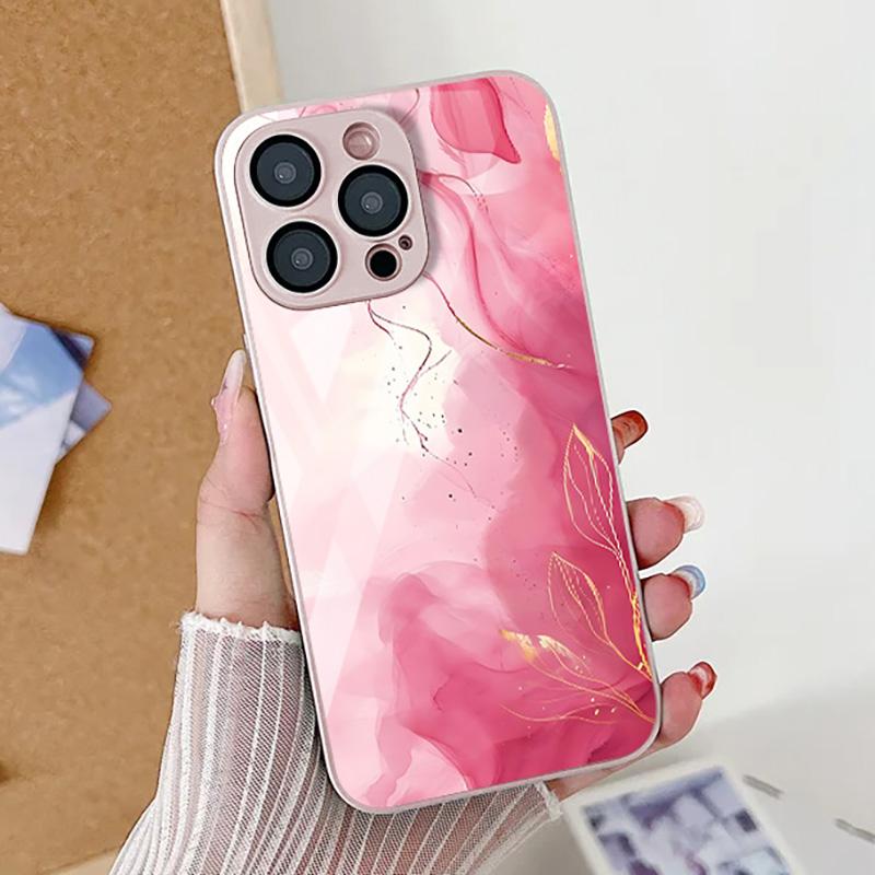 

Чехол для телефона для Samsung A53 A54 A52 5G A33 A32 A34 A51 Ultra S23 Plus S20 S21 FE A22 A25 для iPhone 14 15 16 Pro 13 14 Pro Max Чехлы из закаленного стекла iPhone XS Max конфеты розовый