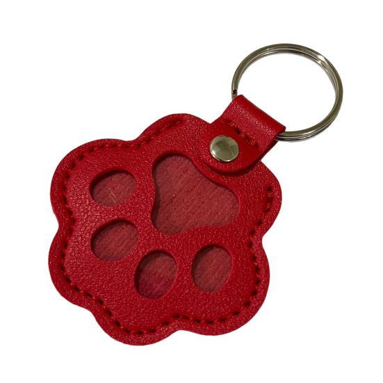 Faux Leather Pet Hair Keychain Dog Cat Claw Shape Souvenir