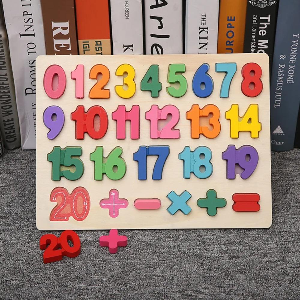 Drevené puzzle pre batoľatá Montessori hračky pre bábätká ABC Abeceda Číslo Tvar Zodpovedajúca dosková hra Predškolská vzdelávacia hračka pre deti 2-4