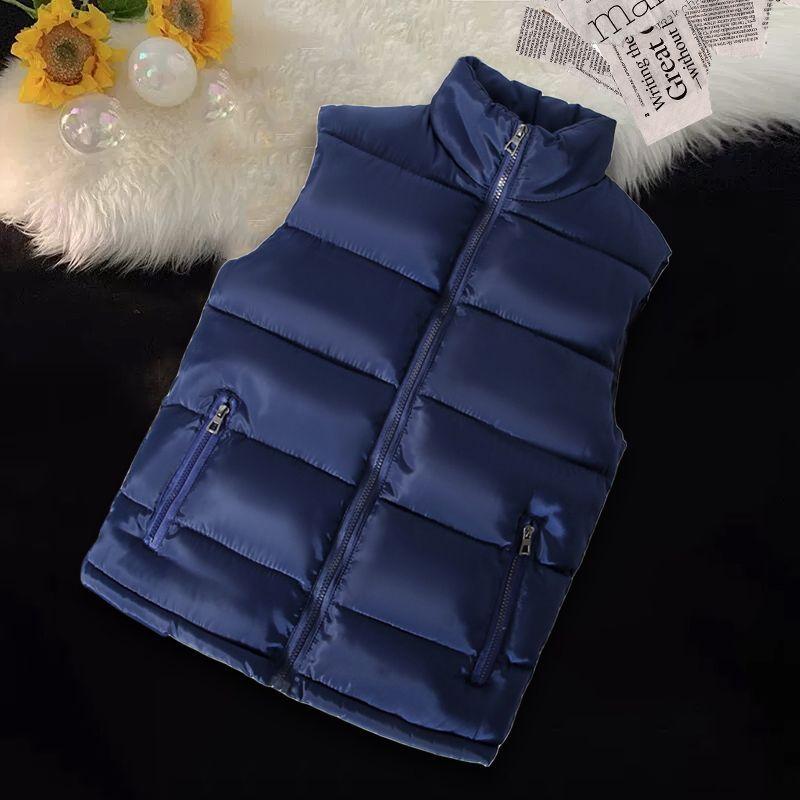 Men's Thermal Cotton Vest Spring Autumn Stand Collar Thickened Outer Vest Down Cotton Sleeveless Jacket