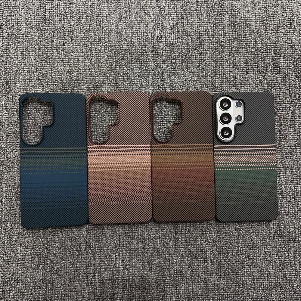 Frameless Carbon Fiber Kevlar PC For Magsafe Magnetic Phone Case For Samsung S26 S25 S24 Ultra Plus  Wireless Charge Cover