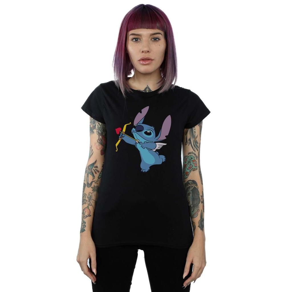 Disney Womens/Ladies Lilo And Stitch Stitch Cupid Valentines Cotton T-Shirt