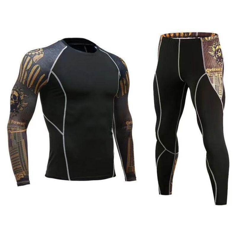 Men's Sports And Fitness Clothing Tight Pants Men's Long-sleeved High Elastic Training Clothes
