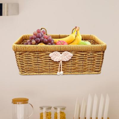Imitation Basket Woven In Rattan, Kitchen Editing Organizer, Storage Organizer Hanging Basket
