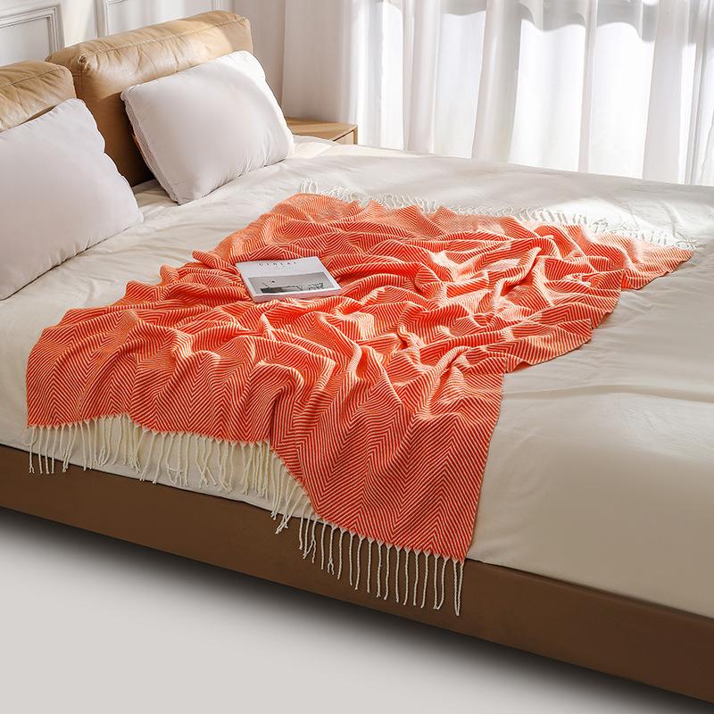 Coperta Multiuso Divano Estiva Fresca Coperta per Condizionatore Morbida Coperta Tessuta per Divano Asciugamano per Fondo Letto Sciarpa Coperta per Riposo in Ufficio