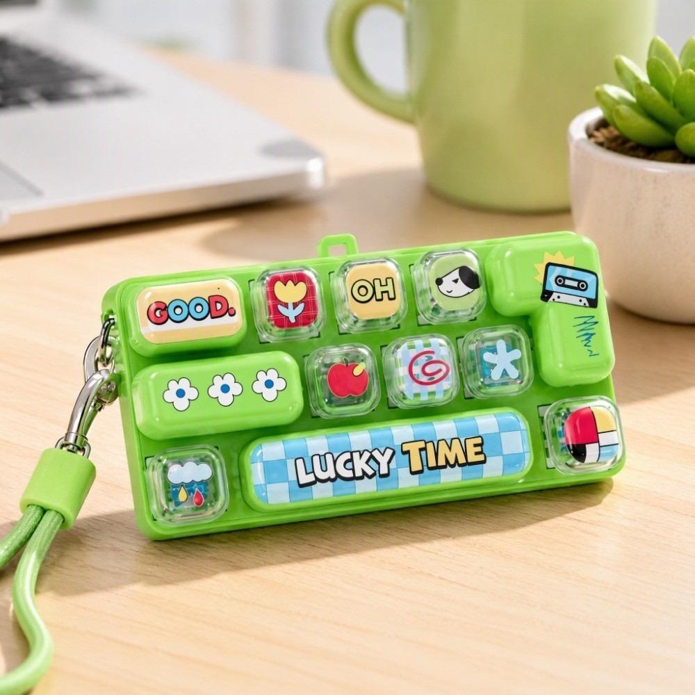 Clicker Sound 12 Keys Keyboard Keychain Pressable Keys Stress Relief Fidget Toy  Bag Ornaments