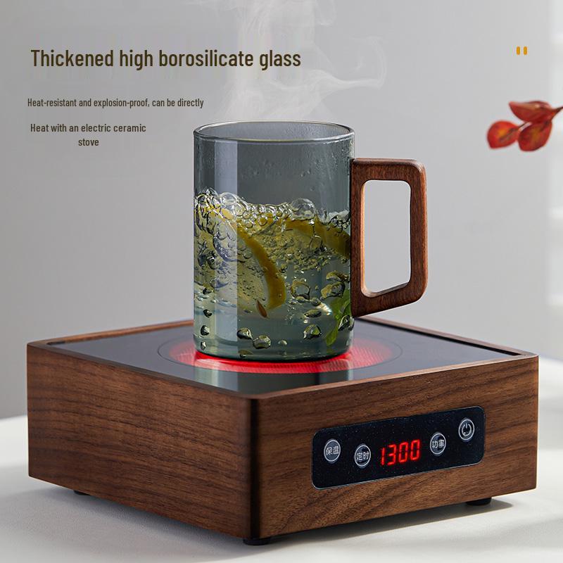 High-End Glass Tea & Water Cup Set with Handle - Luxurious Drinkware for Home and Office