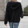 Women's Fashionable Double-Sided Fleece Zipper Hooded Cardigan Casual Jacket
