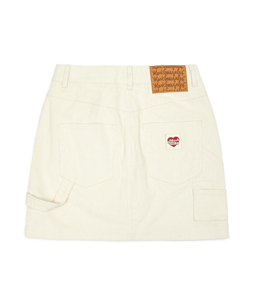 Mark Gonzales Women'S Corduroy Short Skirt - Cream