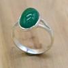 Anillo de mujer de plata de ley 925 de ónix verde, joyería de anillo hecha a mano con piedras preciosas ovaladas, regalo para ella, anillo de regalo de aniversario