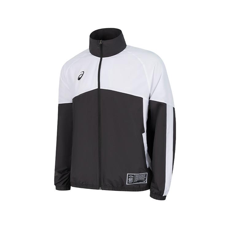 Asics Sports Lifestyle Logo Woven Zip-Up Stand Collar Breathable Long Sleeve Jacket Unisex Jacket 2063A436-001