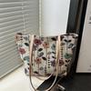 Embroidery Colorful Flower Style Large Capacity Bag For Women With Zipper Closure And Phone Pocket