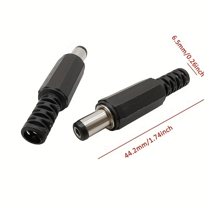5Pairs DC12V 5.5 x 2.1mm Plastic Male Plugs DC Power Socket Female Jack Screw Nut Panel Mount Connector