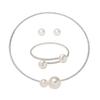 Popular European and American popular silver-plated collar bracelet set imitation pearl temperament collar